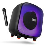 ZEBRONICS Sound Feast 800,Portable Party Bluetooth Speaker,55 Watts,9 Hours Playback,6.5 inch Powerful Driver,Wireless MIC,Karaoke,Mobile Holder,RGB,TWS | USB | AUX | 6.3mm MIC,Deep Bass,Black