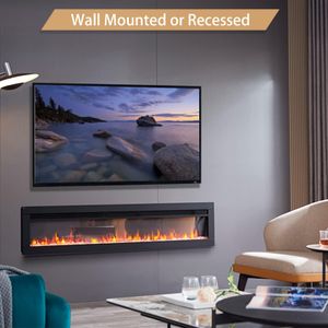 FlameKo Dilton 60in Electric Fireplace – Wall Mounted Heater
