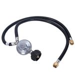 GASSAF 2 Feet Y-Splitter Low Pressure Propane Regulator Double Hose Outlet Kit with Two Hose for Type1 QCC1 Propane Tank, Most LP/LPG Gas Grill and Propane Appliance