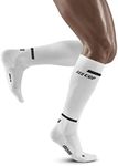CEP - THE RUN COMPRESSION SOCKS TALL for men | Long running socks in white with compression | Regenerating compression socks for men | Size III | M
