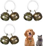 Hotop 3 Set Extra Loud Cat and Dog Bells Pet Tracker Bells Dog Bells for Collar Pet Tracker for Cats Bell Black Cat Bell Pets Collar Charm Pendant Bells for Dogs Cats Harness Training (Medium)