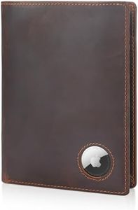 Polare Luxury RFID Blocking Leather Passport Holder Travel Wallet For Men and Women (Dark Brown with AirTag Slot)