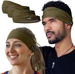 Sweatband for Men and Women - Unisex Non Slip Headband that Wicks Moisture and Eliminates Excess Sweat - Durable & Long-Lasting - Running, Sports, Gym (Brown, Single)