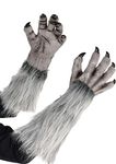 AMSCAN Gray Werewolf Gloves for Halloween Costumes, 18"