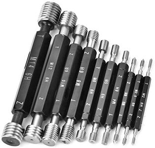 10PCS Metric Thread Plug Gage Set Pitch Diameter Measurement Tool Double-End Through-Stop Pitch Thread Test Tool(Metric Thread)