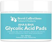 Premium Glycolic Acid Peel Pads 35% AHA for Dark Spots, Acne Scars, Skin Texture Improvement, Anti Aging- Reduce Age-Spots with Vitamin B5, Vitamin C, Vitamin E, Exfoliating Pads for Face - 50 Count