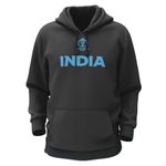 THE PRINT PLATTER Indian Black Cotton Hoodie Bio Wash | Cricket 330gsm Sweatshirt with Hood for Winter |H15 (Medium)