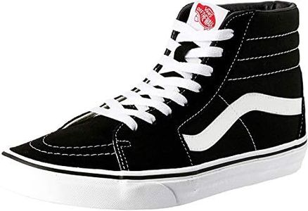 VANS Sk8-Hi Unisex Casual High-Top Skate Shoes, Comfortable and Durable in Signature Waffle Rubber Sole, Black (Black/Black/White), 9.5
