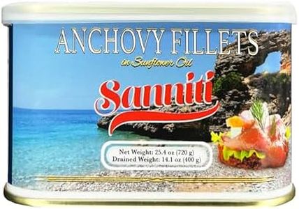 Sanniti Anchovy Fillets in Sunflower Oil | No Preservatives or Added Flavors | Easy Open Can, 25.4 oz