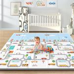 Mini Steps Double Sided Water Proof Baby Play Mat, Infant Play mats for Kids Large Size, Baby Carpet,Crawling Baby Play Mat, Non-Slip Crawl Floor Mat Waterproof Portable Outdoor/Indoor Use