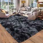Quntue 9x12 Area Rug for Living Room, Ultra Soft Large Shag Living Room Rug Fluffy Rug Carpet for Bedroom, Plush Modern Floor Rug for Kids Boys Girls Room Fuzzy Rug for Home Decor Aesthetic, Dark Grey