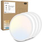 4 Pack 12 Inch LED Flush Mount Ceiling Light Fixtures, Zemty 24W 2640lm LED Ceiling Light, 3000K/3500K/4000K/5000K/6500K 5 Color Temperatures Selectable for Bedroom Kitchen Dining Room (White)
