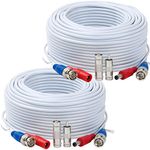 Tainston 2-Pack 150ft BNC Video Power Cable, All-in-One CCTV Camera Wire with Connectors for Surveillance System