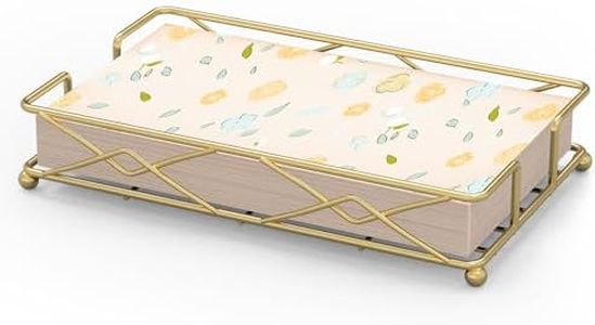 Gold Metal Guest Towel Napkin Holder - Rectangular Paper Napkin Holder for Bathroom Vanity, Kitchen Counter, Dining Table and Party Decor