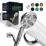 SparkPod 5-Inch Handheld Shower Head - 9 Function Jet - On/Off Switch with Chrome Finish - Refreshing Mix of Rain and Soft Mist - Unique Waterfall Mode - Restoration and Stress Relief - Range Motion