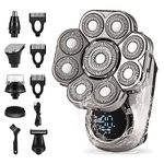 Jalann Head Shavers for Bald Men, 9D Skull Shaver for Men, 6 in 1 Men's Head Shavers, Wet & Dry Electric Razor Hair Trimmer with LED Display, Rechargeable Grooming Kit with Beard Clippers Nose Trimmer