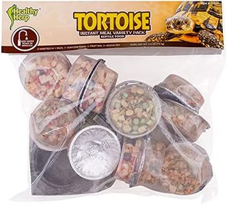 Healthy Herp Tortoise Food Instant Meal for Reptiles - Nutritious Turtle Food, Tortoise Habitat Accessories - Made in USA - for Box Turtles, Lizards, Tortoises - Variety Pack (14 Cups & 1 Dish)