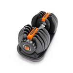 Flexnest Adjustable Iron Dumbbell, Designed-in-Germany, Easy Weight Adjustment (5kg to 40kg), Home Workout, Gym Exercise Set For Men And Women, 40Kg, Set of 1 (Black)