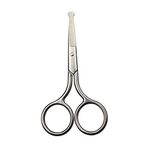 4 Inch Professional Stainless Steel Rounded Tip Nose Eyebrow Ear Dog Pet Hair Trimming Safety Scissor Shears - Grooming Cutting Scissors for Men & Women Hair