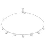 SWAROVSKI Women Brass Attract Choker, White, Rhodium Finish