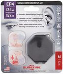 SureFire Sonic Ear Defenders EP4 Plus Noise Cancelling Headphones 24db NRR Hearing Protection for Shooting, Hunting or Construction, Ideal for Men, Women and Adults, Medium, Clear