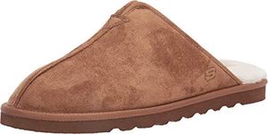 Skechers Men's RENTEN PALCO Slipper, Tan Microfiber Suede, 9 UK