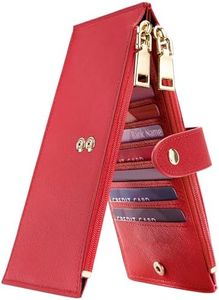 Travelambo RFID Wallet Women Large Size Bifold Multi Card Wallet Case with Zipper Pocke Credit Card Holder for Women