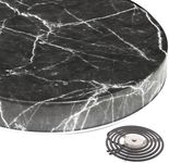 Robbins Aria The Only SENSI Temp fitting Electric Stove Burner Covers, Set of 4, Coil Protectors, Round, Range, Cooktop, Deep Size, Safety Sensor Fit (DEEP Black Marble)