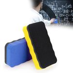 2PCS White Board Eraser, Magnetic Whiteboard Erasure White Board Rubber Dry Eraser with Thick Felt Pad White Board Erasers Chalkboard Cleaner Board for Classroom Home Office