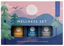 Woolzies Pure,Therapeutic Wellness Essential Oil Set Germ Fighter Blend, Immunity Booster Blend, Cold Stopper Blend oi