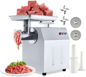 Commercial Meat Grinder, 1500W Stainless Steel Meat Grinder, 772lbs/H Electric Meat Grinder Heavy Duty with 2 Blades, 2 Plates, Sausage Stuffer Tube and Food Pusher for Home Kitchen Use