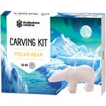 STUDIOSTONE CREATIVE Polar Bear Alabaster Soapstone Sculpture Stone Carving DIY Arts Crafts Kit Kids Adults