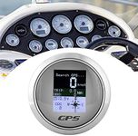 Boat GPS Speedometer， GPS Speedometer Speed Gauge Odometer for Car Boat 85mm (white Diali)