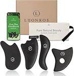 Large Gua Sha Skincare Tools - Guasha Stone Set Of 4 - Face Massage Tool - Face Roller Massager - Anti Aging - Body Gua Sha Massager - Face Roller Massager - Face Scraper - Jawline Sculptor - Hana Emi
