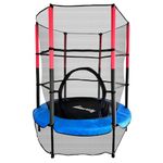 GALACTICA NEW Mini Trampoline | 4.5FT 55" with Safety Net Enclosure | Indoor Outdoor Children’s Activity Junior Trampoline - Blue