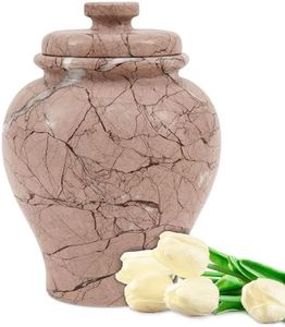 Radicaln Marble Urn 8" Inches Marinara Handmade Urns for Ashes Adult Female - Funeral Cremation Urn, Keepsake Urns for Human Ashes