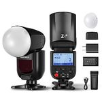 NEEWER Z1-C TTL Round Head Flash Speedlite for Canon with Magnetic Dome Diffuser, 76Ws 2.4G 1/8000s HSS Speedlight, 10 Levels LED Modeling Lamp, 2600mAh Battery, 480 Full Power Shots, 1.5s Recycling