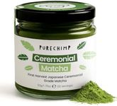 PureChimp Ceremonial Grade Matcha Powder 1.75oz. Pure Japanese Matcha Ceremonial Grade Tea, Shade-Grown in Kagoshima. Antioxidant-Rich Green Tea Powder for Lattes. Recyclable Glass Jar, Unsweetened