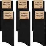 Dafi soft 6 Pack Men's Bamboo Dress Socks, Multipack, Made in Turkey (UK 9-12 / EU 43-46, 6x Black)