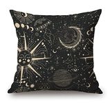 Throw Pillow Cover,Celestial Pattern Pillow Cover, Space Decorative Pillow Case, Star Cushion Cover for Sofa Couch Chair Bed, 18 x 18 Inches