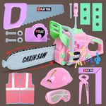 Skirtoy Toy Chainsaw Kids Tool Setfor Kids, Pretend Play Series Kids Tool Set,Toddler Take Apart Toys, Preschool Learning Tool Set, STEM Toys, Halloween for Boys Girls (Pink)