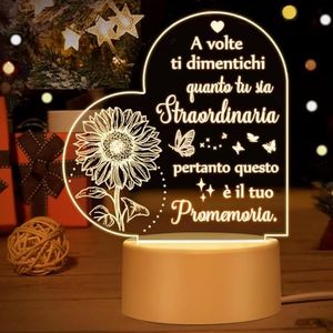Aonveki Regali per Donna, Regalo Donna Amica Mamma Compleanno, Incisione Luci Notturne Inspiranti, Regali Inspiranti per Amica Sorella Madre Moglie Colleghe