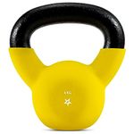 Yes4All XSQQ Neoprene Coated Kettlebell Weights, Strength Training Kettlebells - 4KG Yellow