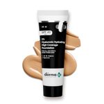 The Derma Co . 1% Hyaluronic Hydrating High Coverage Luminous Foundation Cream With Spf 40 Pa+++ For 12 Hour Long Stay 12 Hour Oil Control For All Skin Types & Even Skin 18Ml (02 Nude, 18Ml), 2 Count