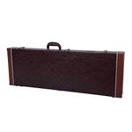 Crossrock Electric Guitar Wood Case Fits Fender Telecaster and Stratocaster-Brown (CRW600EBR)