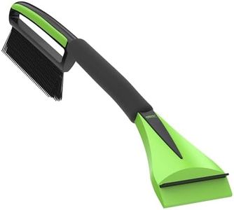 AUPROTEC Cepillo para Nieve con Rascador de Hielo 2in1 con Empuñadura blanda cómoda antideslizante ASE 1 negro-verde