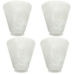 Pack of 4 Alabaster Transitional Style Shade, Transitional Style Replacement Glass Shade, XIDING Ceiling Fans Glass Shade, with Standard 2-1/8" Fitter Size, 4-4/5" high, 4-4/5" Diameter