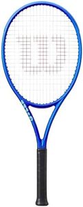 Wilson Ultra 100 V5 Adult Performance Tennis Racket - Grip Size 3-4 3/8", Strung with Sensation 16 Natural at Mid Range Tension
