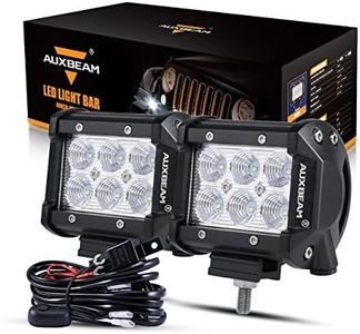 Auxbeam 4" LED Pods 18W LED Light Bar LED Off Road Driving Lights with Wiring Harness for SUV ATV UTV Trucks Pickup Jeep Lamp (Pack of 2)