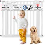 BabyDan Premier, Pressure Fit Stair Gate, 73.5-93.3 cm, Baby Gate/Safety Gate, Metal, White, Made in Denmark - (Pet Gate/Dog gate)